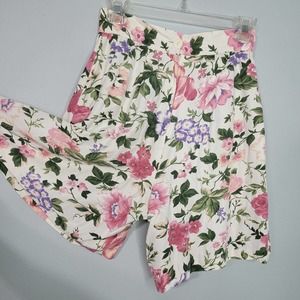 9/10 Vintage RUMOURS white floral rayon blend skirt CC
